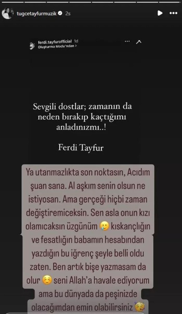 ferdi tayfur ile tugce tayfur karsi karsiya aralari mi aciliyor